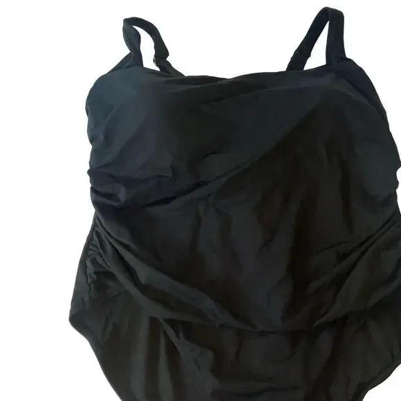 Anne Cole Classic Square Neck One-Piece black 16W - Picture 3 of 11